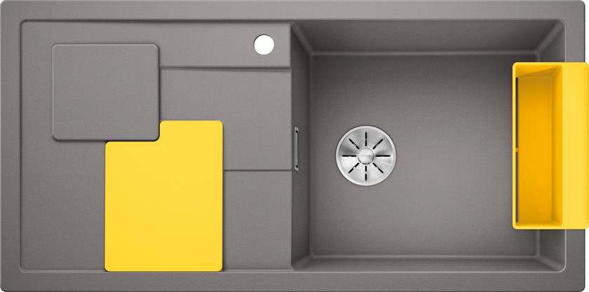 Blanco SITY XL 6 S InFino Silgranit aluminium dřez vpravo lemon