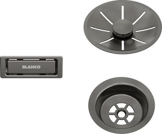 Odtoková sada InFino s přepadem C-overflow, satin dark steel